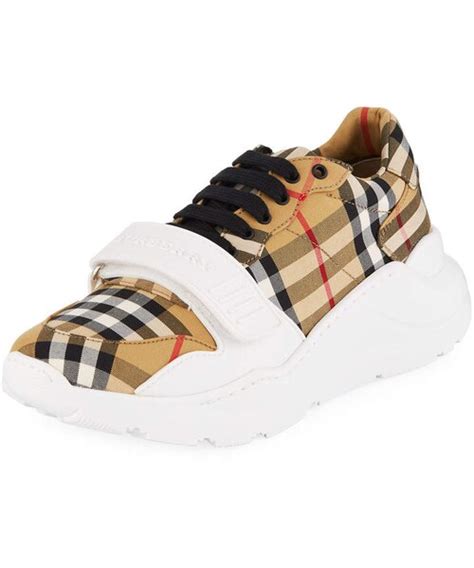 burberry regis check low-top sneakers with exaggerated sole|Burberry Regis Check Low.